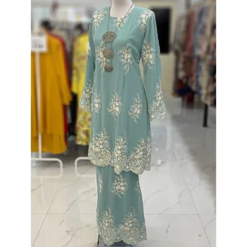 BAINON KURUNG CHIFFON SULAM MINT