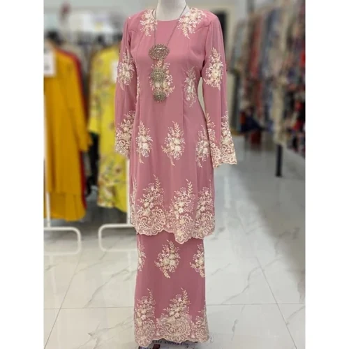 BAINON KURUNG CHIFFON SULAM SWEET PINK