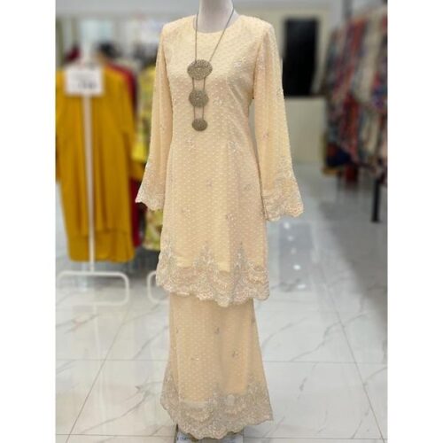 BAINON KURUNG CHIFFON SULAM CREAM