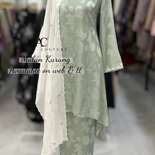 MULAN KURUNG EMBOSS CHIFFON DUSTY MINT