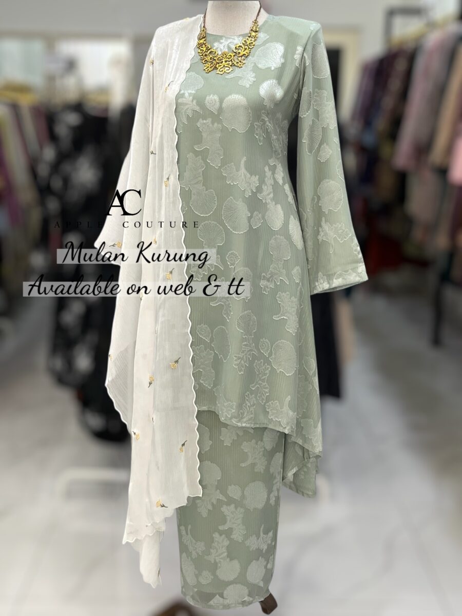 MULAN KURUNG EMBOSS CHIFFON DUSTY MINT