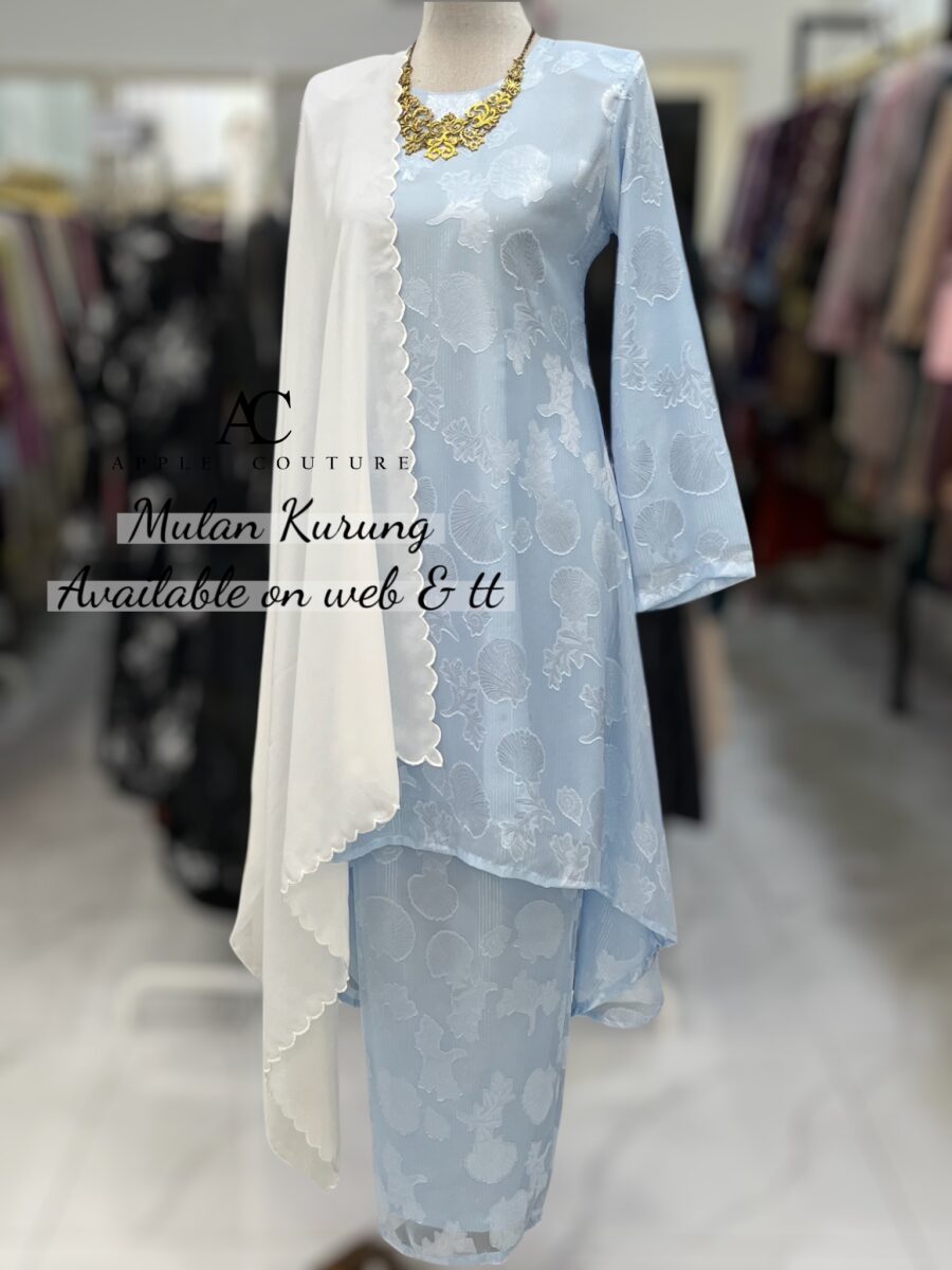 MULAN KURUNG EMBOSS CHIFFON BABY BLUE