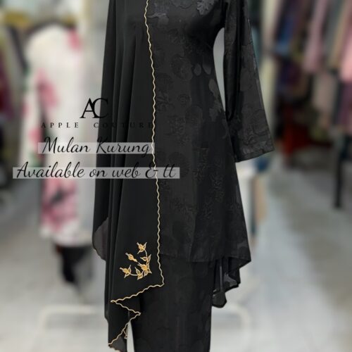 MULAN KURUNG EMBOSS CHIFFON BLACK