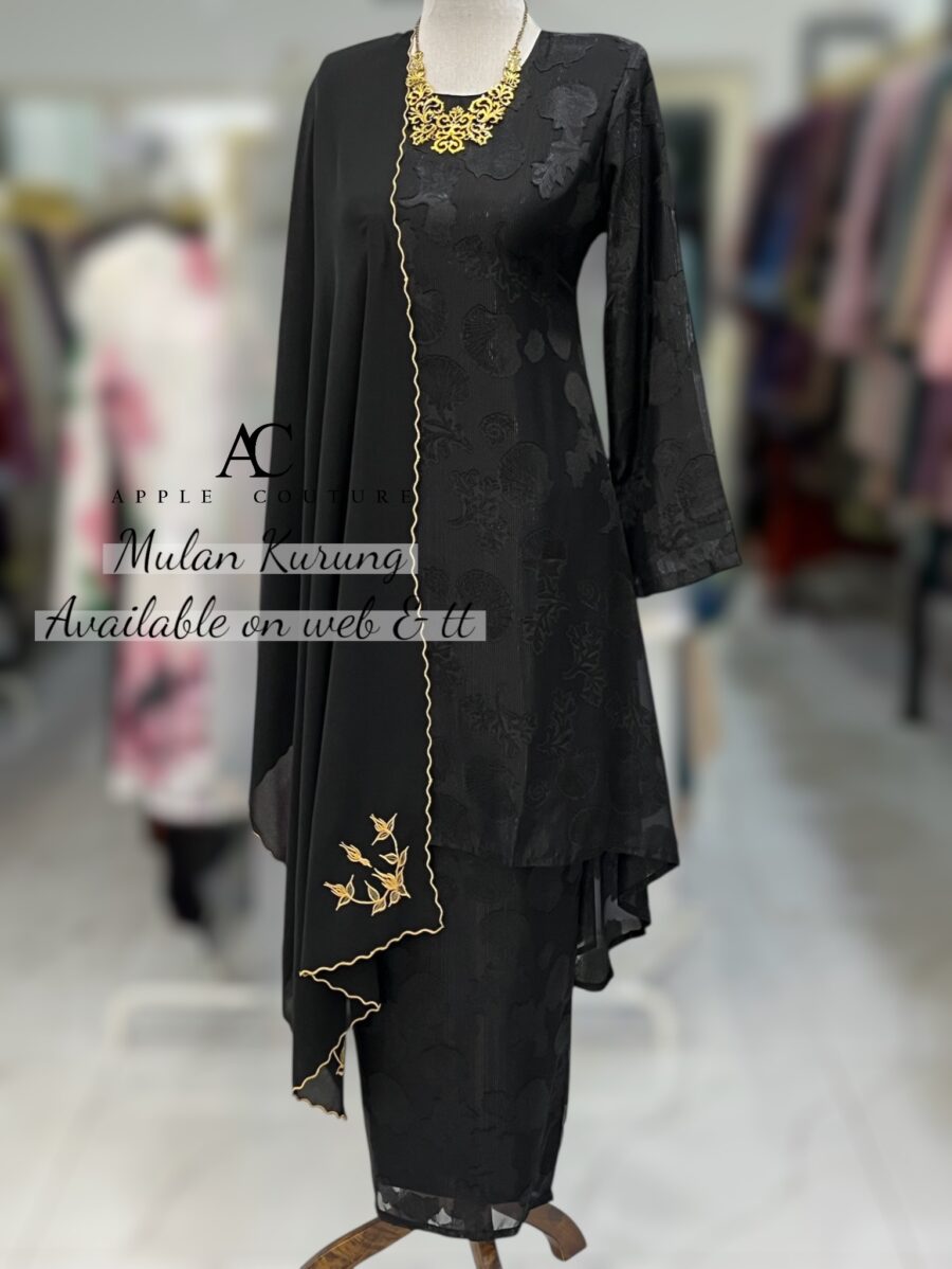 MULAN KURUNG EMBOSS CHIFFON BLACK