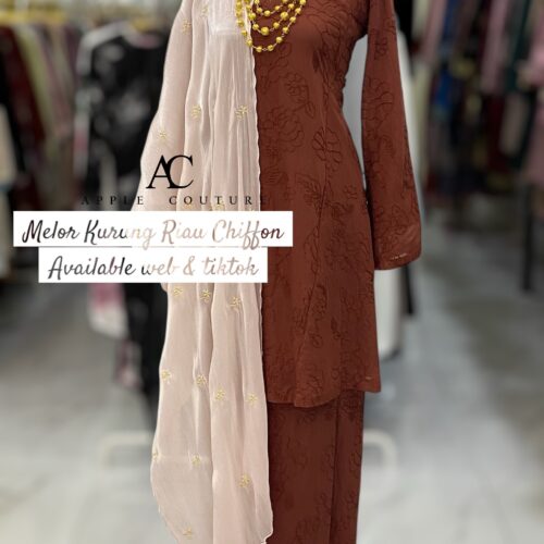 MELOR KURUNG RIAU LINING ORGANZA BROWN