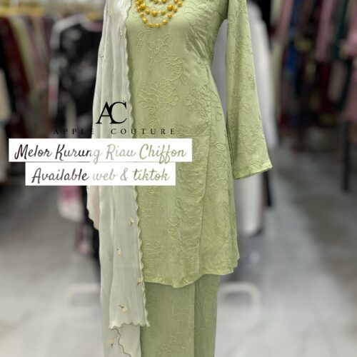 MELOR KURUNG RIAU LINING ORGANZA SAGE MINT