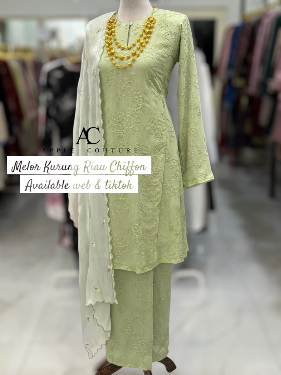 MELOR KURUNG RIAU LINING ORGANZA SAGE MINT