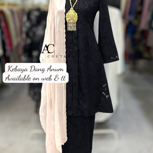 KEBAYA LABUH DANG ANUM EMBOSS BLACK
