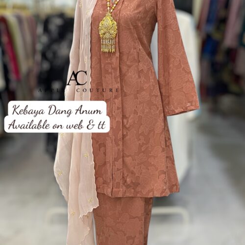 KEBAYA LABUH DANG ANUM EMBOSS DARK PEACH