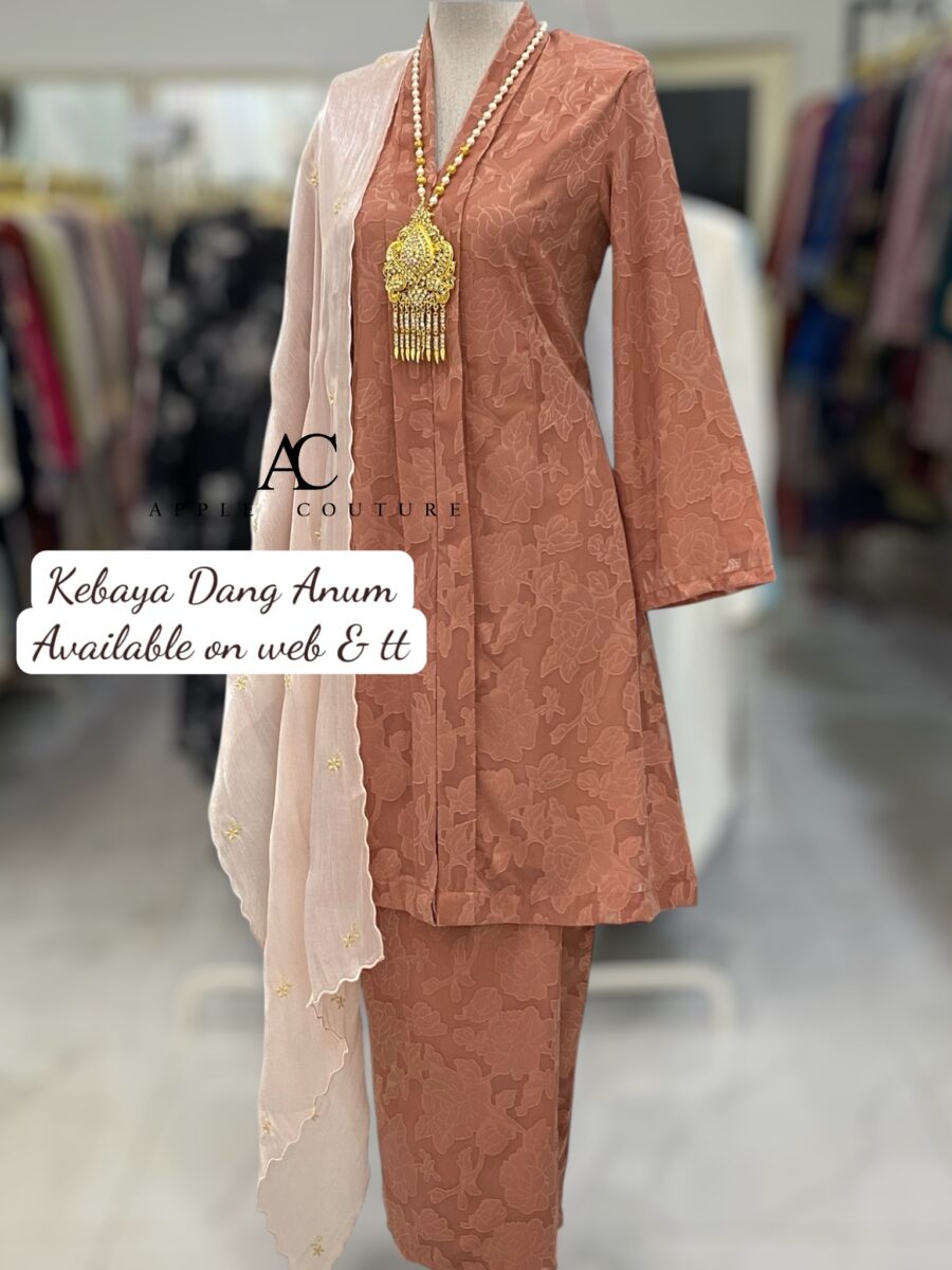 KEBAYA LABUH DANG ANUM EMBOSS DARK PEACH