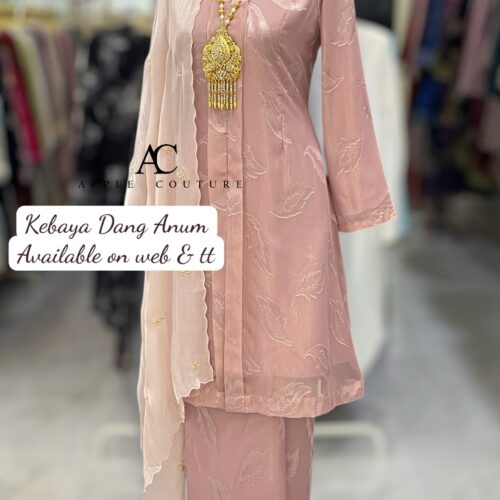 KEBAYA LABUH DANG ANUM EMBOSS DUSTY PINK