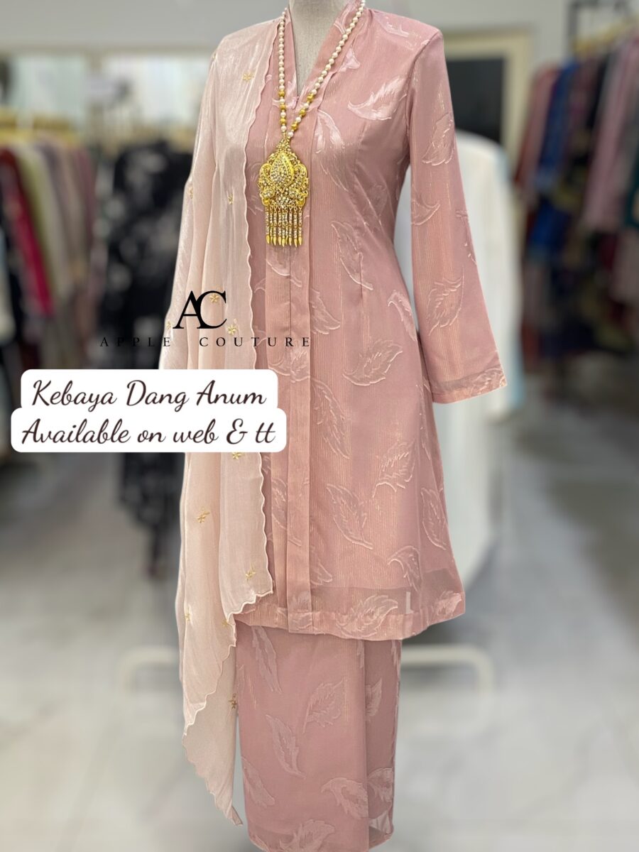KEBAYA LABUH DANG ANUM EMBOSS DUSTY PINK
