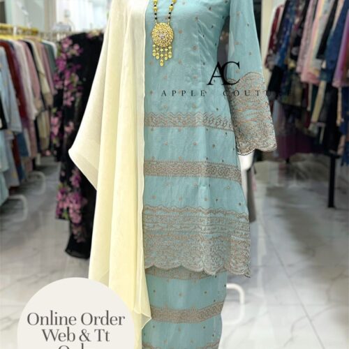 CAMELIA KURUNG PREMIUM ORGANZA SHIMMER BABY BLUE