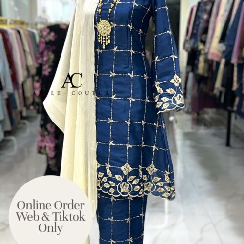CAMELIA KURUNG PREMIUM ORGANZA NAVY BLUE
