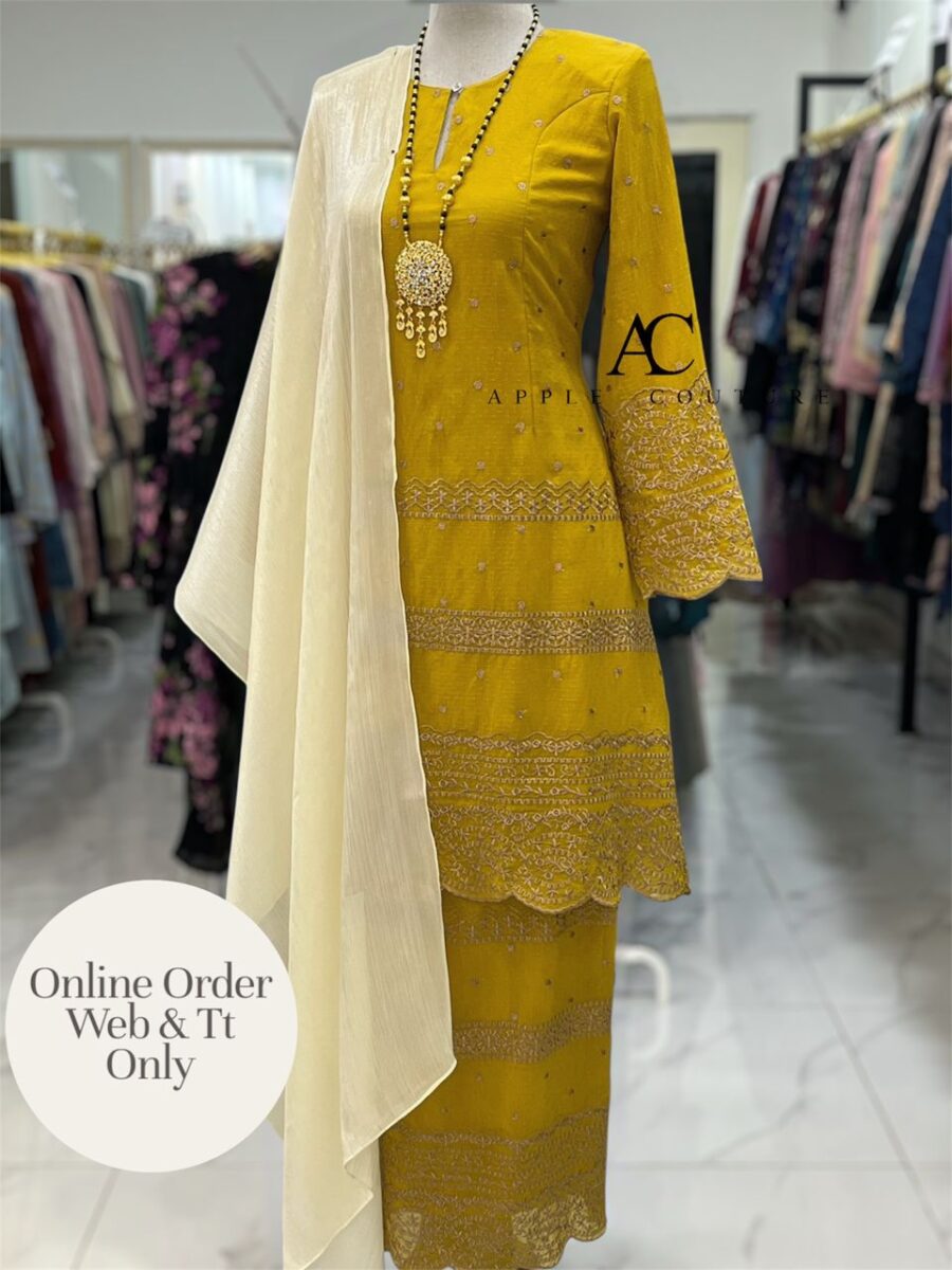 CAMELIA KURUNG PREMIUM ORGANZA SHIMMER YELLOW