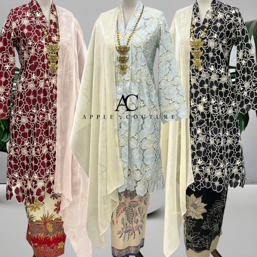 KEBAYA LABUH PREMIUM LACE SOFT BLUE - Image 3