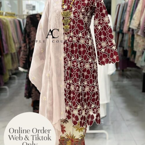 KEBAYA LABUH PREMIUM LACE MAROON