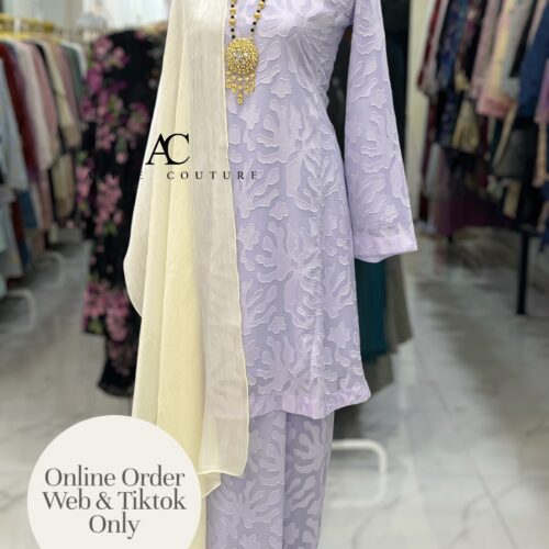 MELOR KURUNG RIAU EMBOSS CHIFFON LAVENDER
