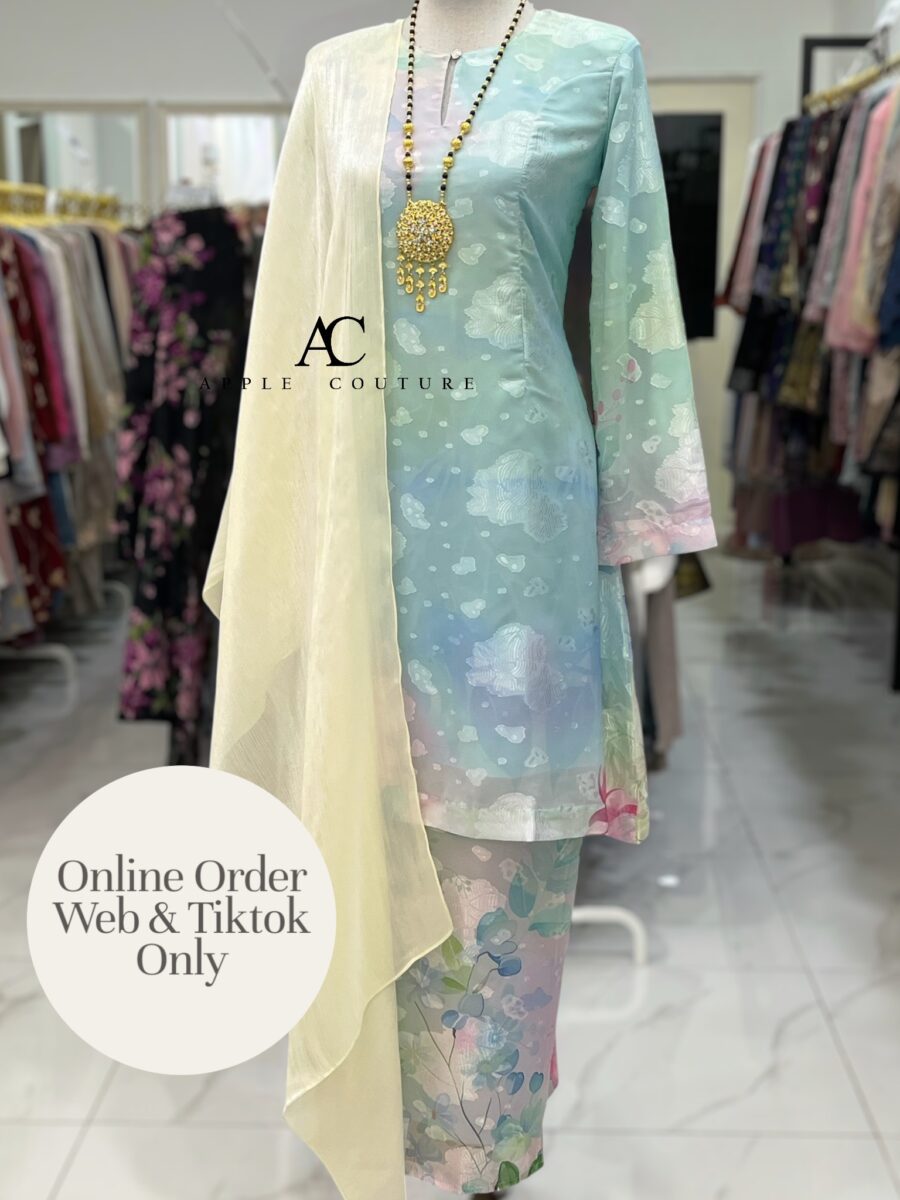CAMELIA KURUNG MODEN EMBOSS CHIFFON BLUE OCEAN