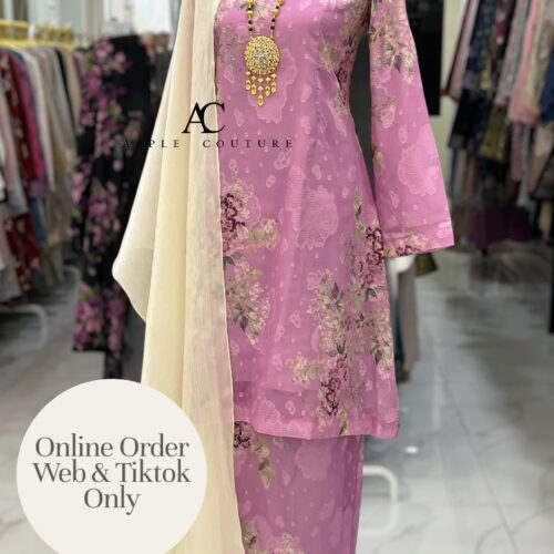 CAMELIA KURUNG MODEN EMBOSS CHIFFON PURPLE PINK