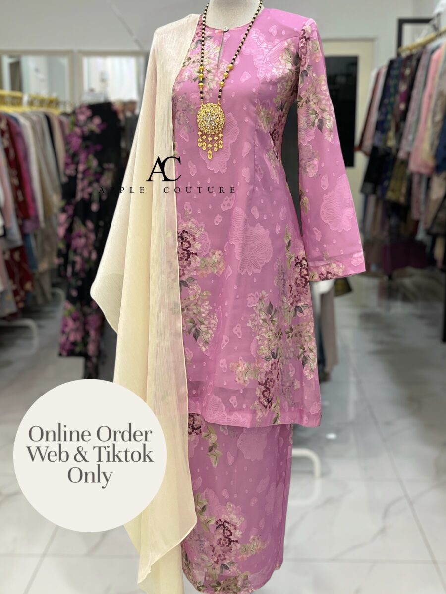 CAMELIA KURUNG MODEN EMBOSS CHIFFON PURPLE PINK