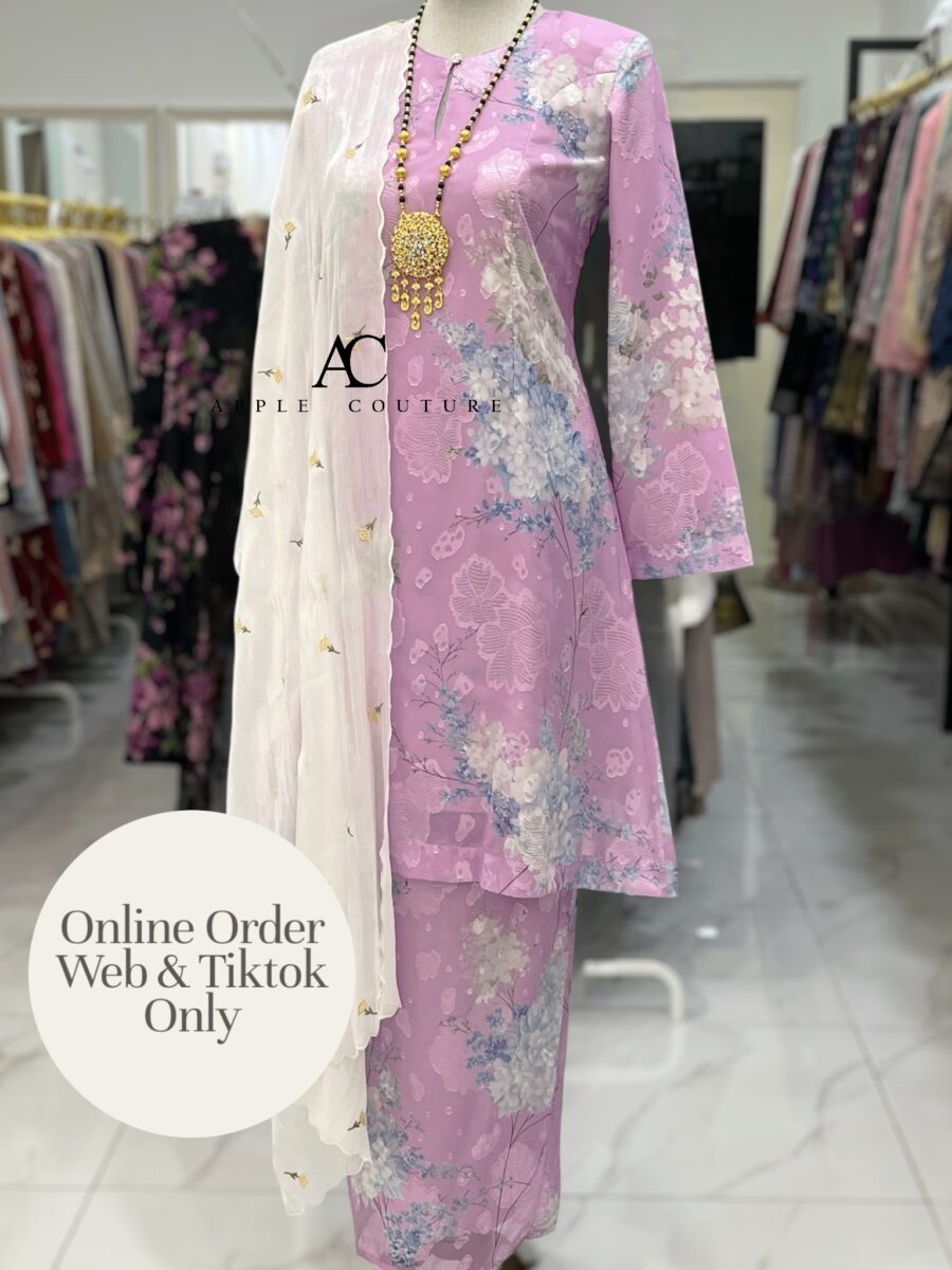 CAMELIA KURUNG MODEN EMBOSS CHIFFON PURPLE LILAC