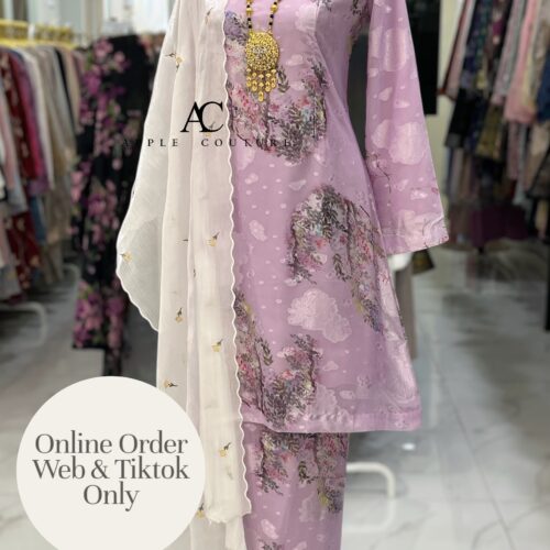 CAMELIA KURUNG MODEN EMBOSS CHIFFON LILAC