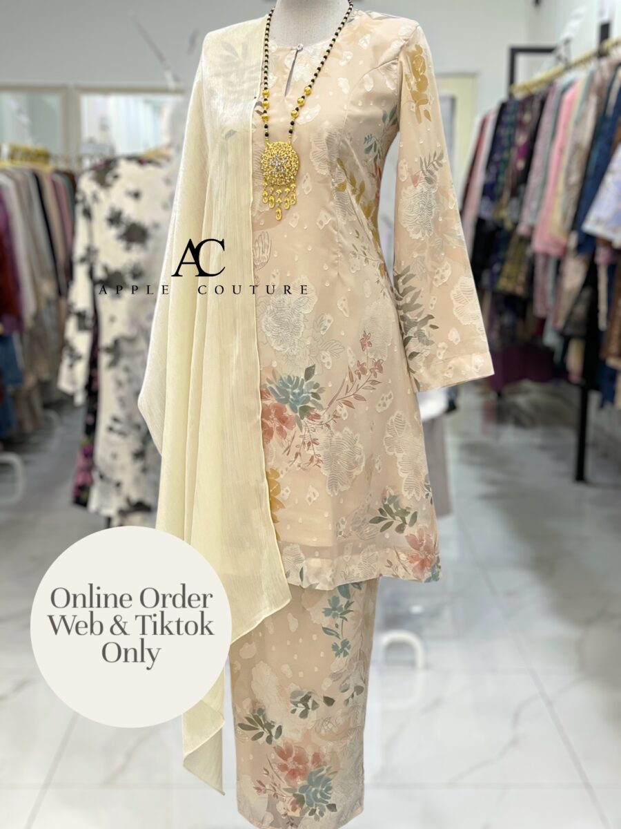 CAMELIA KURUNG MODEN EMBOSS CHIFFON LIGHT BEIGE