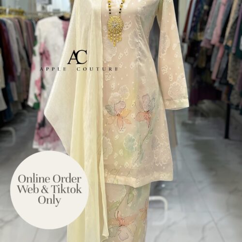 CAMELIA KURUNG MODEN EMBOSS CHIFFON PASTEL BEIGE