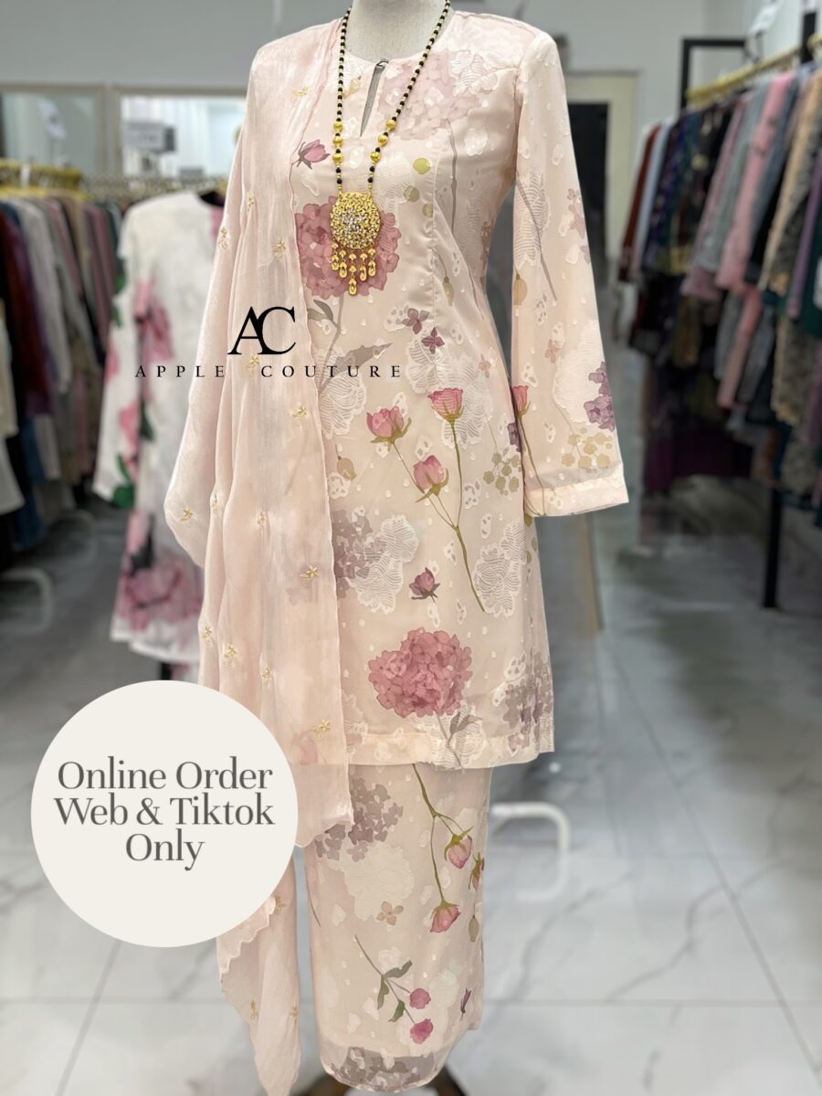 CAMELIA KURUNG MODEN EMBOSS CHIFFON NUDE PURPLE