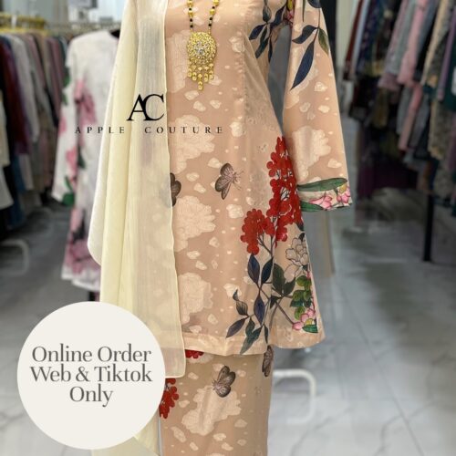 CAMELIA KURUNG MODEN EMBOSS CHIFFON DARK NUDE