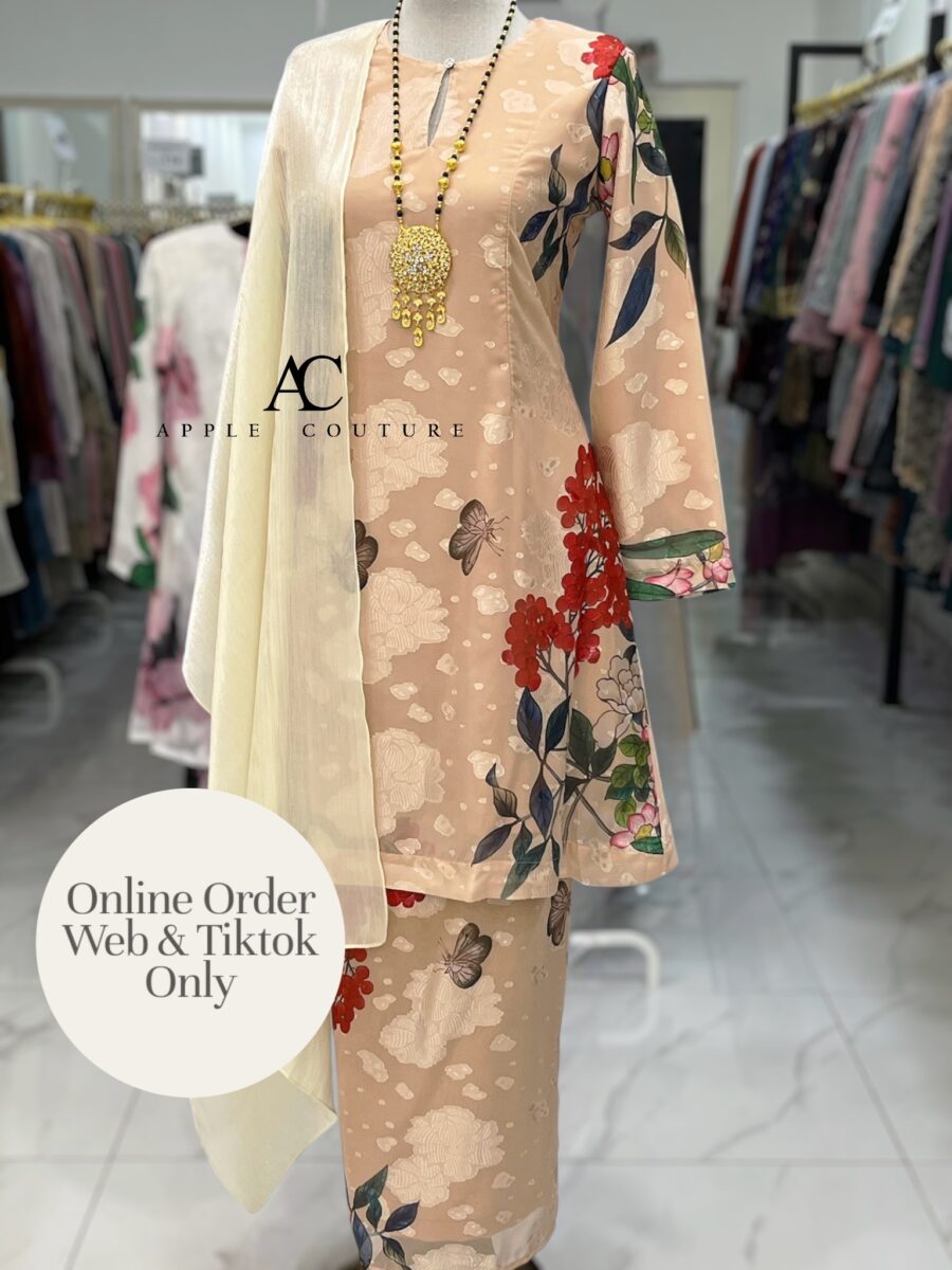 CAMELIA KURUNG MODEN EMBOSS CHIFFON DARK NUDE