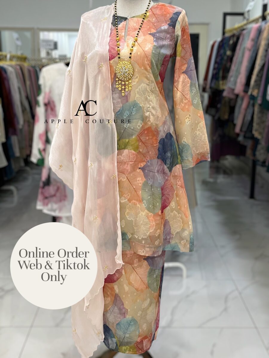 CAMELIA KURUNG MODEN EMBOSS CHIFFON LEAVES COLOURFUL