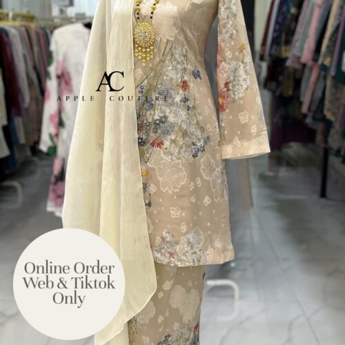 CAMELIA KURUNG MODEN EMBOSS CHIFFON KHAKI FLORAL