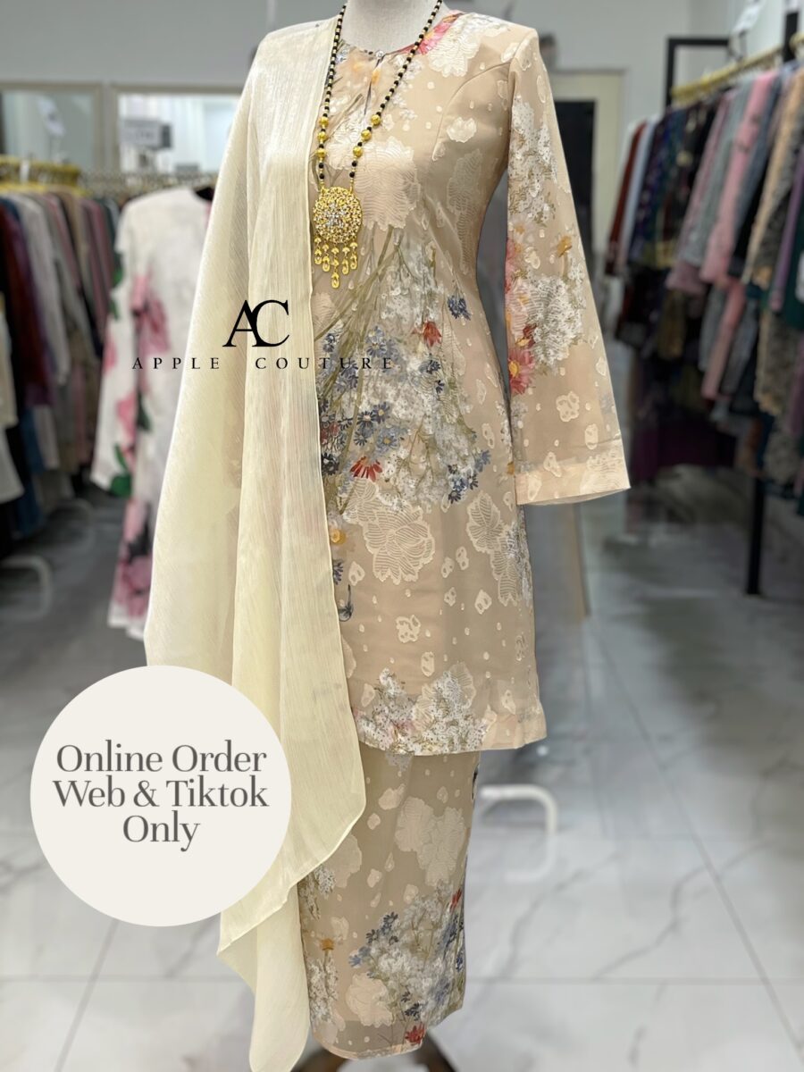 CAMELIA KURUNG MODEN EMBOSS CHIFFON KHAKI FLORAL
