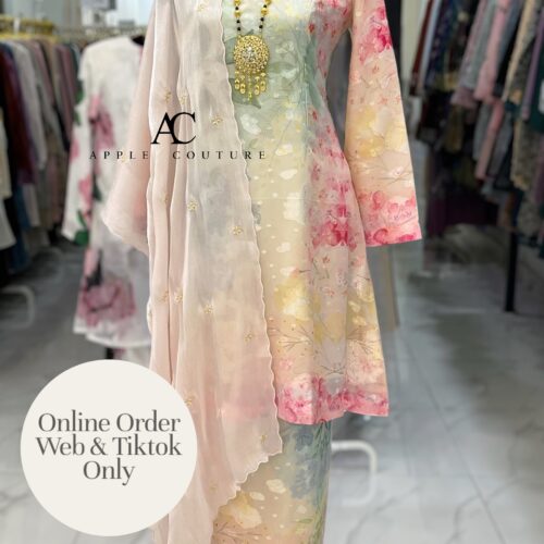 CAMELIA KURUNG MODEN EMBOSS CHIFFON PASTEL RAINBOW