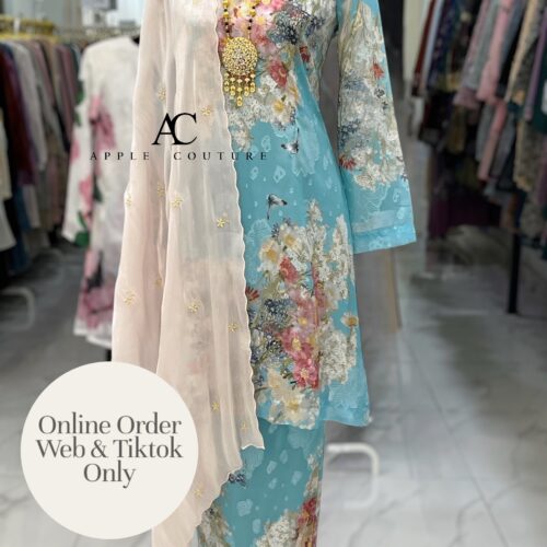 CAMELIA KURUNG MODEN EMBOSS CHIFFON SKY BLUE