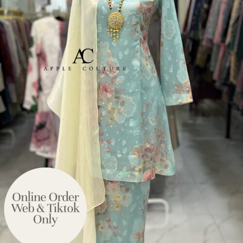 CAMELIA KURUNG MODEN EMBOSS CHIFFON MINT BLUE