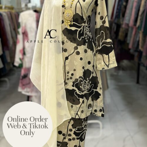 CAMELIA KURUNG MODEN EMBOSS CHIFFON LIGHT CREAMY