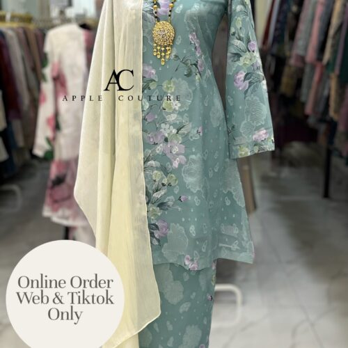 CAMELIA KURUNG MODEN EMBOSS CHIFFON GREYISH BLUE