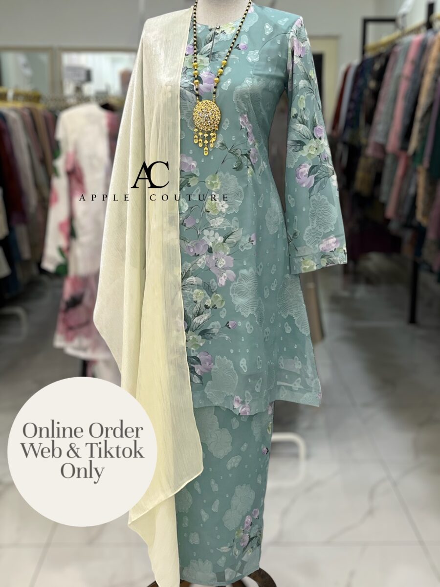 CAMELIA KURUNG MODEN EMBOSS CHIFFON GREYISH BLUE