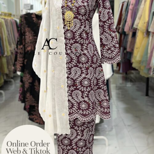 CAMELIA KURUNG PREMIUM VOILE EMBROIDERY MANGOSTEEN