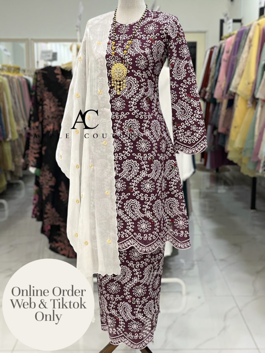 CAMELIA KURUNG PREMIUM VOILE EMBROIDERY MANGOSTEEN