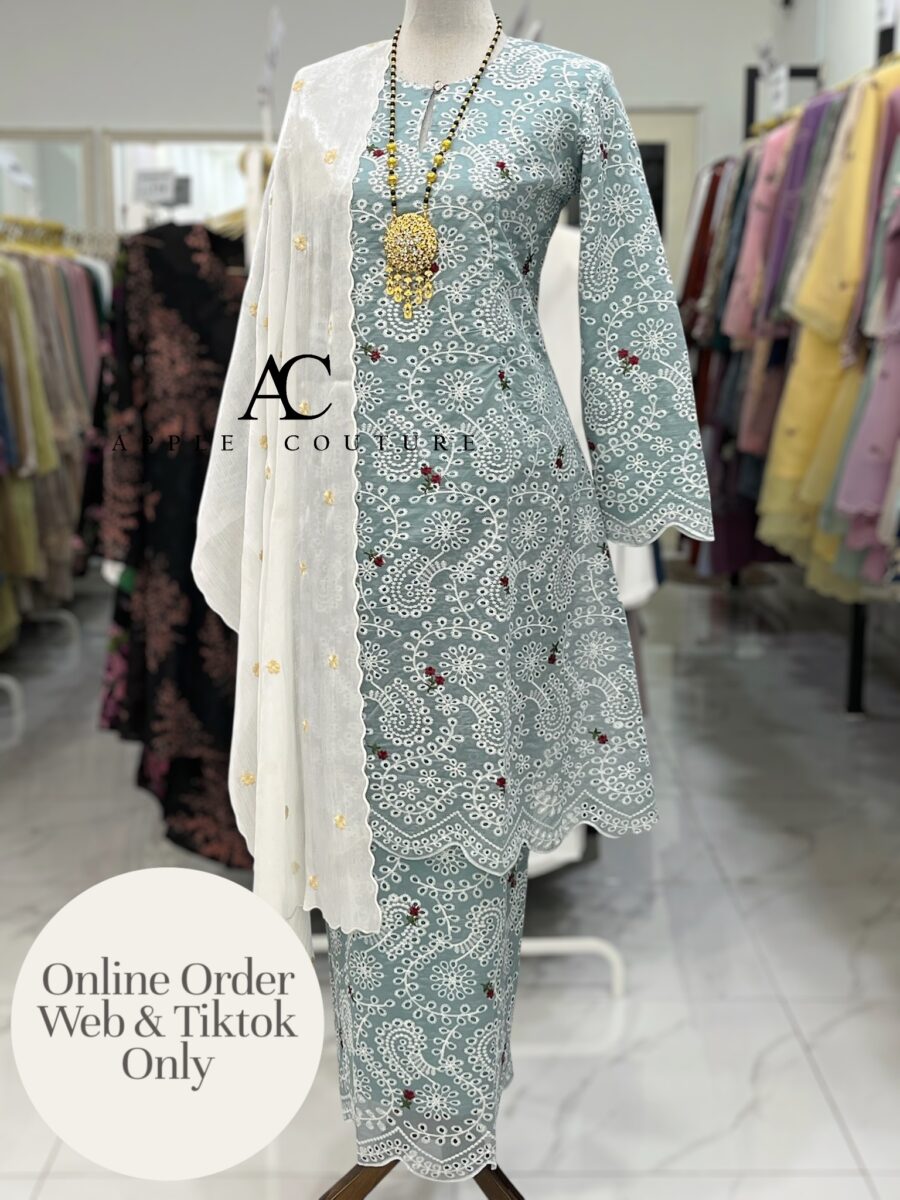 CAMELIA KURUNG PREMIUM VOILE EMBROIDERY MINT