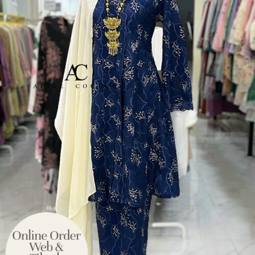 KEBAYA LABUH PREMIUM ORGANZA NAVY BLUE