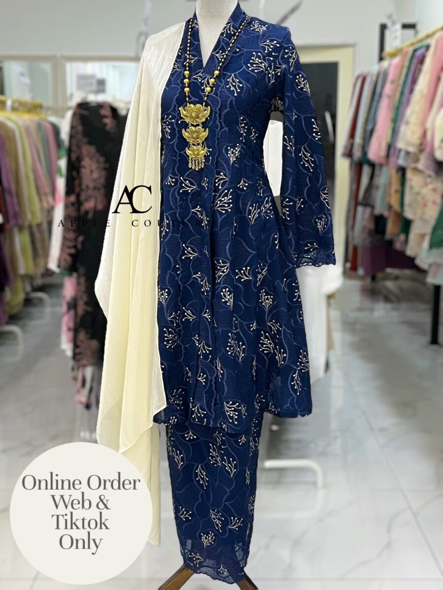 KEBAYA LABUH PREMIUM ORGANZA NAVY BLUE