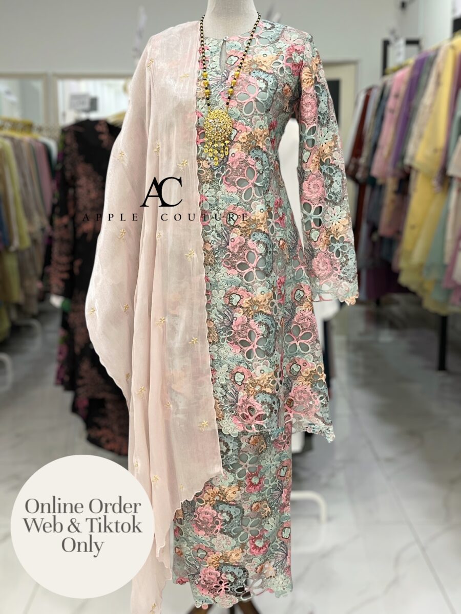 CAMELIA KURUNG MODEN SULAM LACE TURQOIUSE