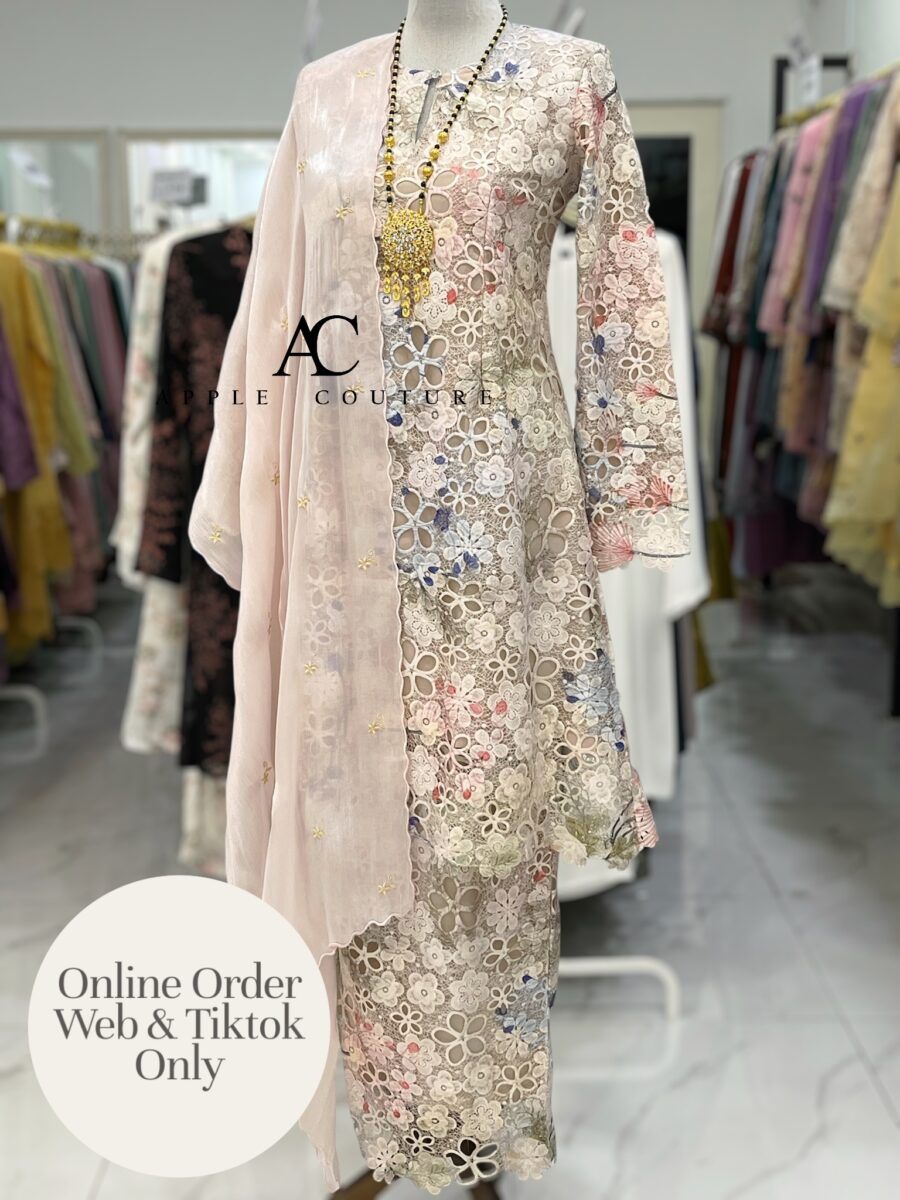 CAMELIA KURUNG MODEN SULAM LACE BEIGE BLUE
