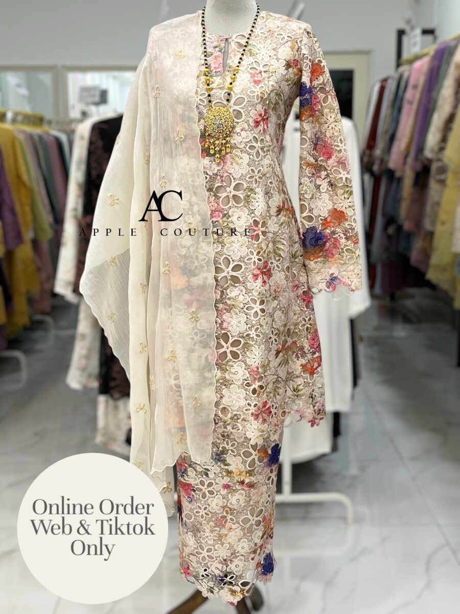 CAMELIA KURUNG MODEN SULAM LACE BEIGE ORANGE