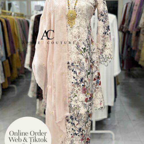 CAMELIA KURUNG MODEN SULAM LACE CREAM